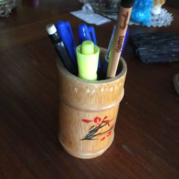 4. Pencil holder made with bamboo